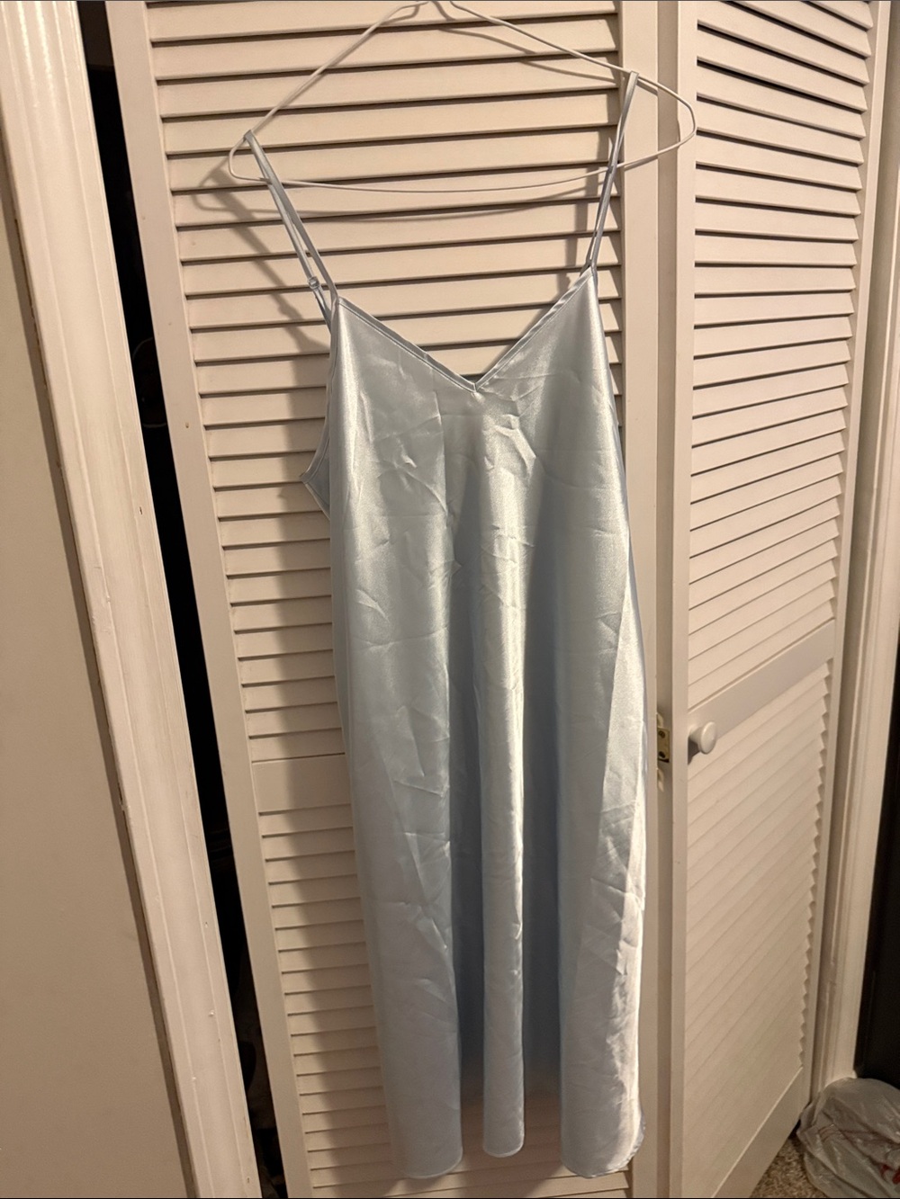 Cabernet Light Blue Satin Slip Dress